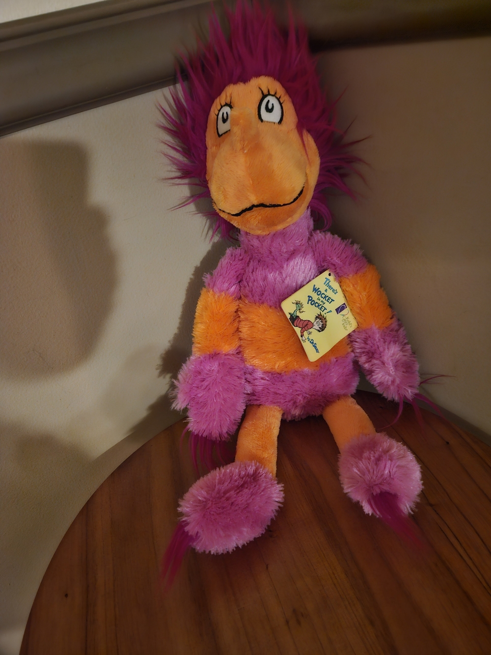 Kohl's Pink and Orange Fuzzy Cartoon Bird Plush